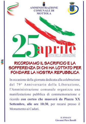 25 aprile 2024 79° anniversario della liberazione