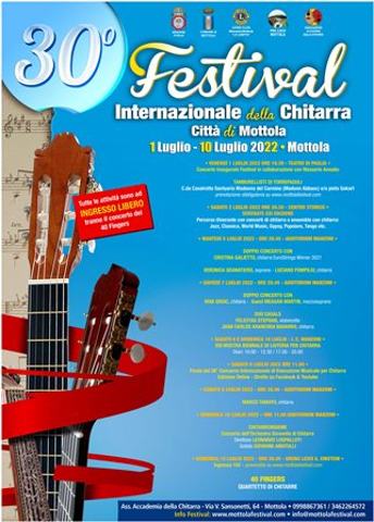 30°Festival Internazionale della chitarra - Programma