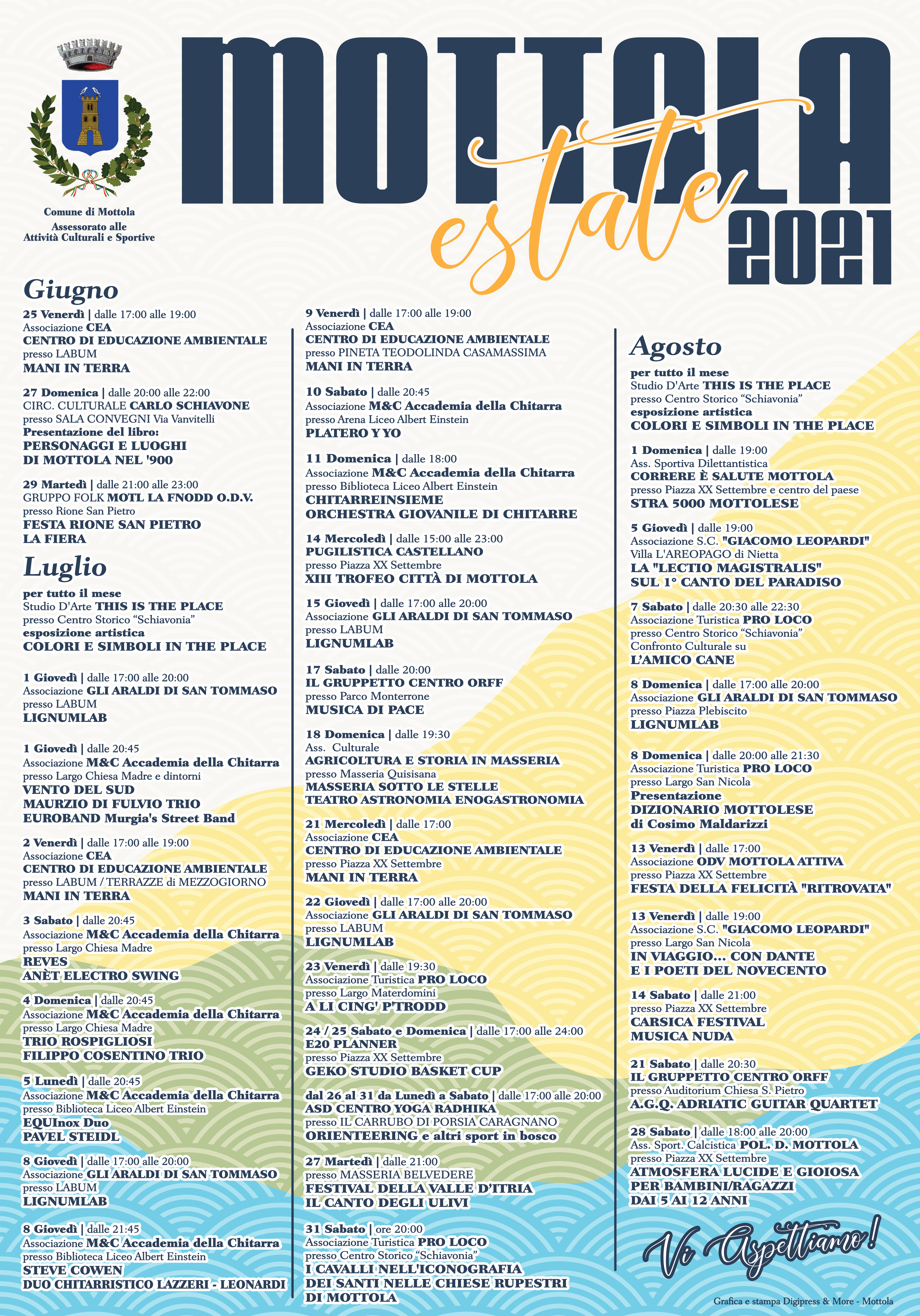 Programma eventi estivi 2021